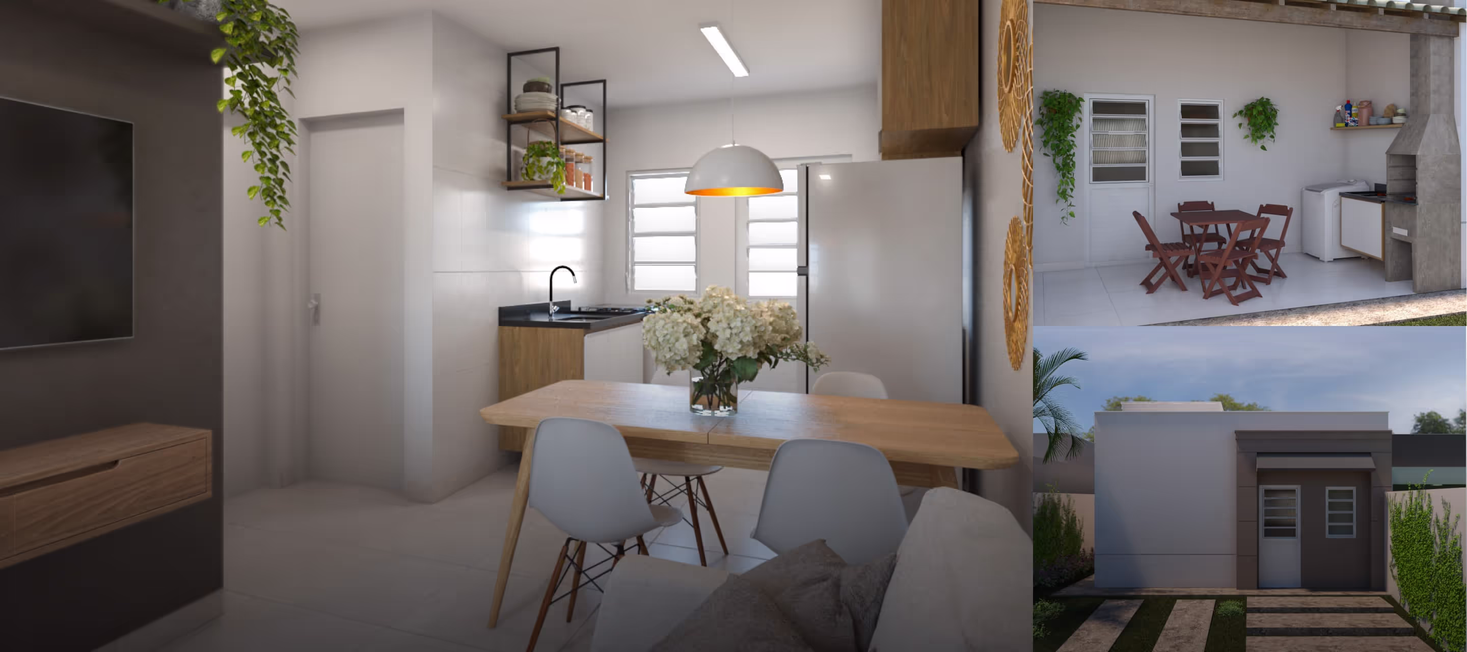 Casa das Gaivotas: interior, área externa e fachada